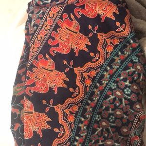 Dark blue and orange tapestry